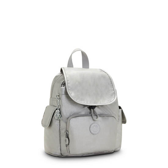 Kipling City Pack Mini Classic Metallic Ryggsekk Sølv | NO 1734YX